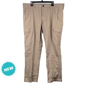 Haggar Pants Mens 42x30 Khaki Active Free Trek Urban Cargo Utility NEW